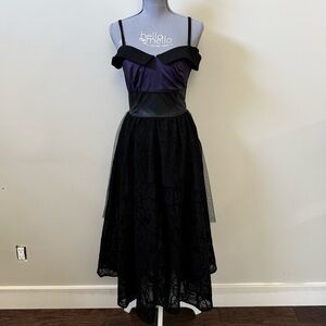 Disney Villains black/purple grunge corset back sleeveless dress gown